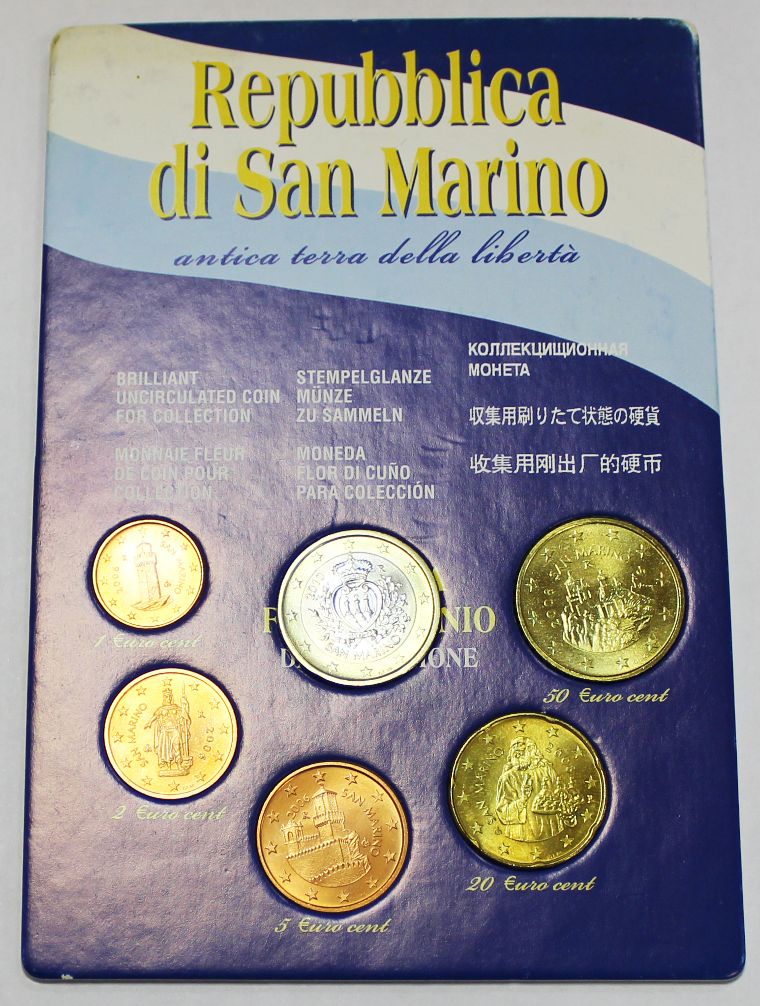 6 монет, Набор Сан-марино, 2006-2010