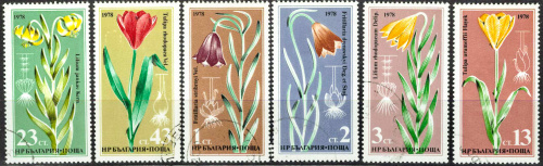 1978. Цветы - Серия, 6 марок, Гашеные, Болгария