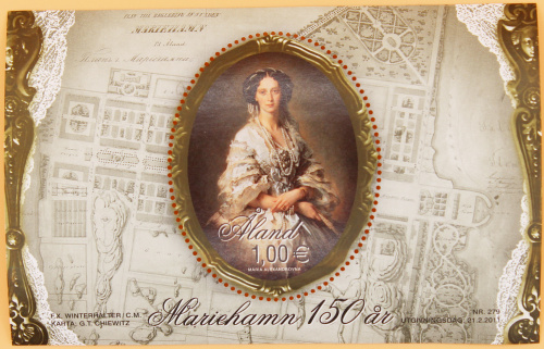 2011, Мариехамн 150 лет, Портрет Марии Александровны - Почтовый блок, Аландские острова