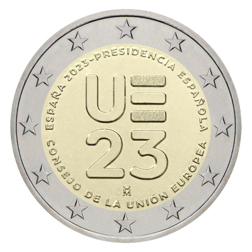 2 евро, Председательство в Европейском Союзе, биметалл, Испания, 2023