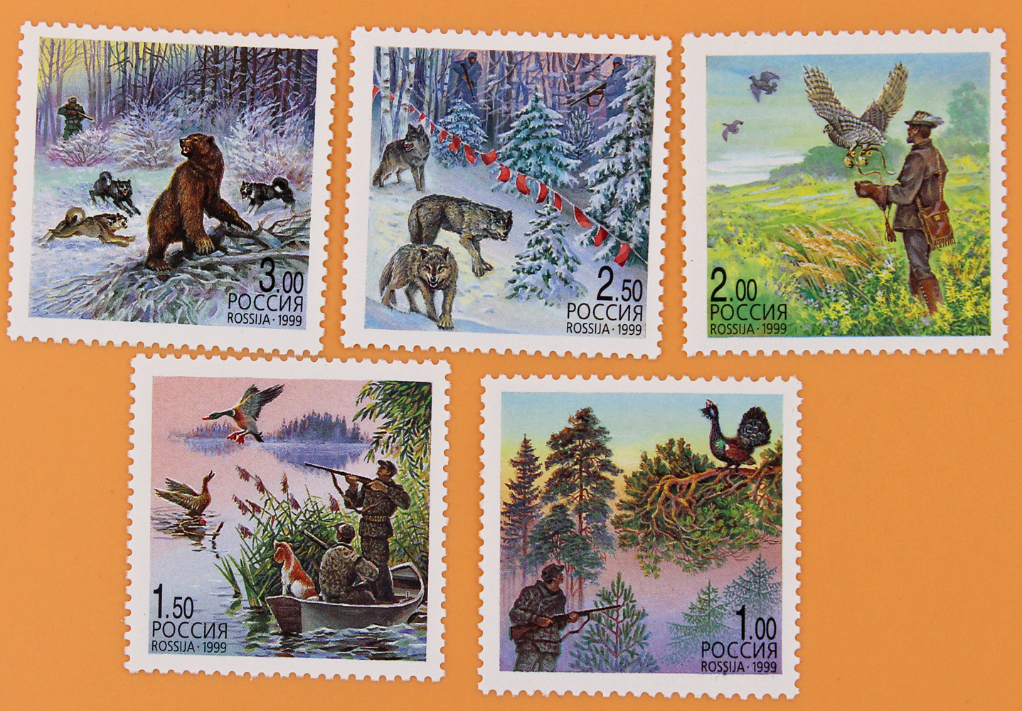 1999, 478-482, Охота - Серия, 5 марок, Россия