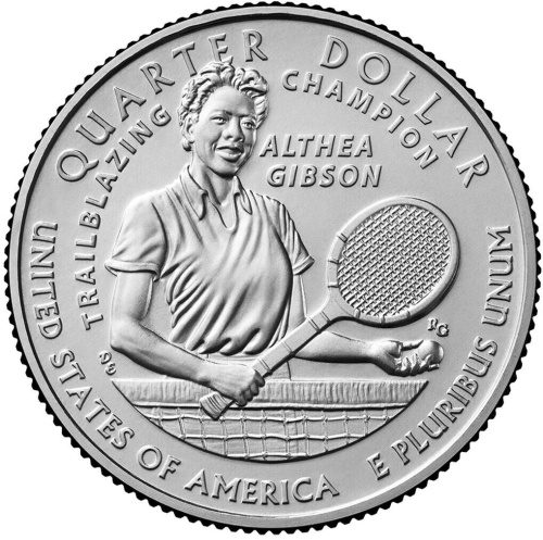 Монета 25 центов, 2025, Алтея Гибсон, медь-никель, США