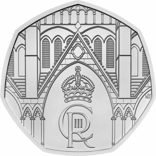 50 пенсов, Коронация, медь-никель, Великобритания, 2023