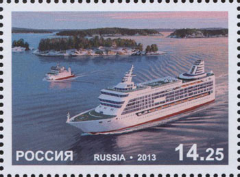 2013, 1720, Cовместный выпуск Российской Федерации и Аландских островов (Финляндия). Пассажирские паромы - Марка, Россия