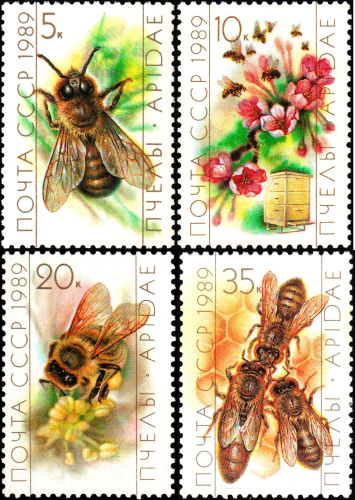 1989, 6069-6072, Пчеловодство - Серия, 4 марки, СССР